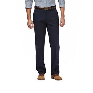 NWT Haggar Men's Premium No Iron Khaki Flat Front Pant Classic Fit HC10884